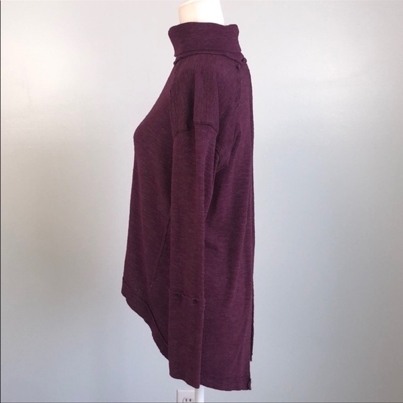 Free People split back turtleneck in Plum - size small - Picture 5 of 9